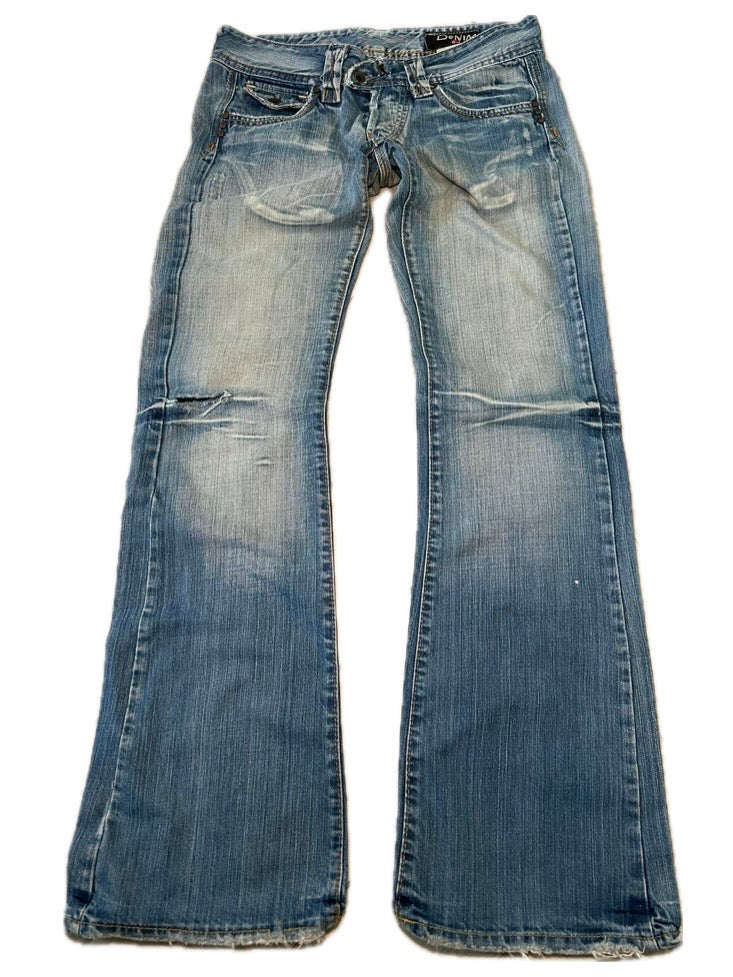 vintage belted y2k low rise flared jeans archive