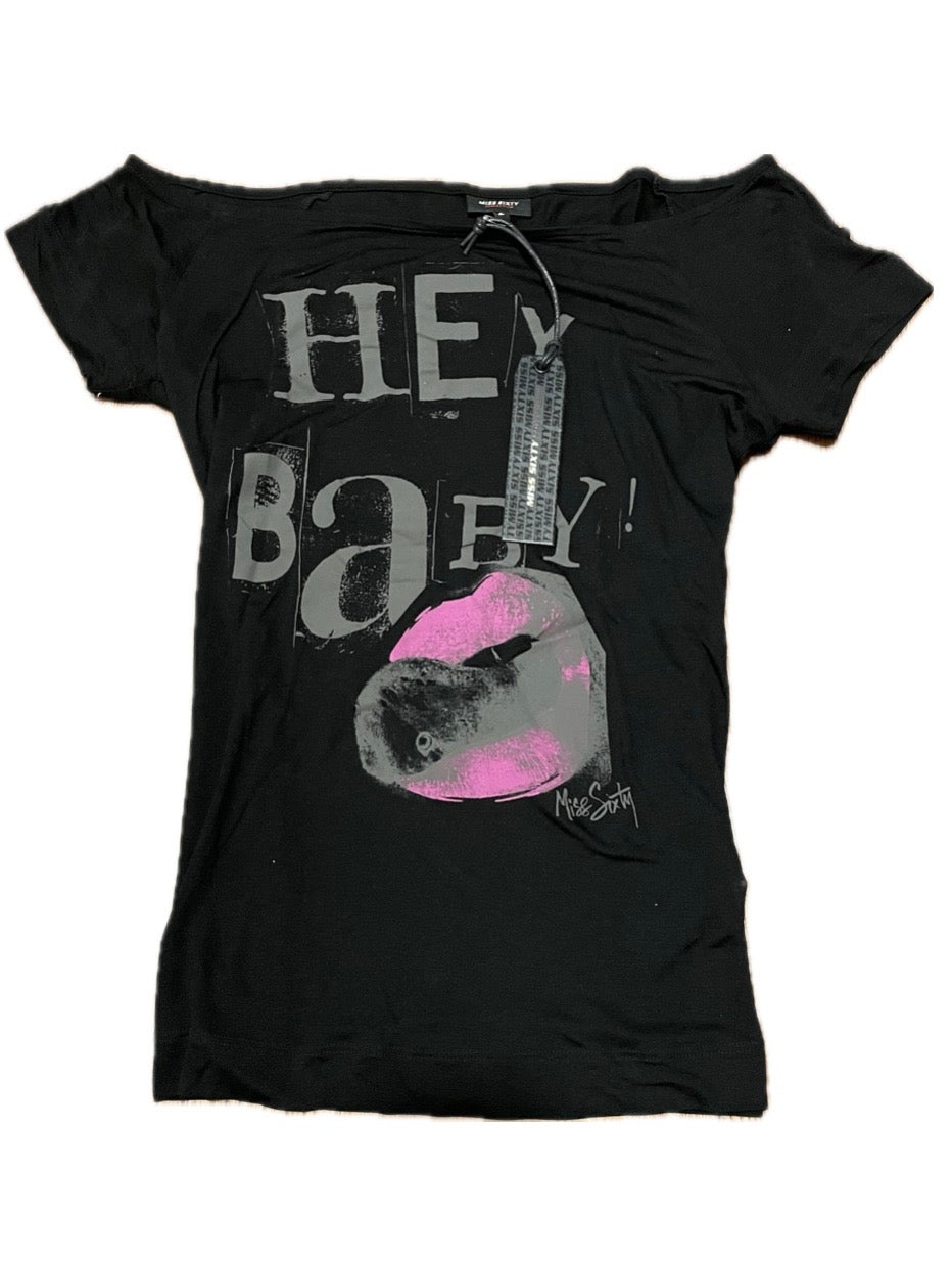 Miss Sixty Hey Baby kiss top y2k 2000s