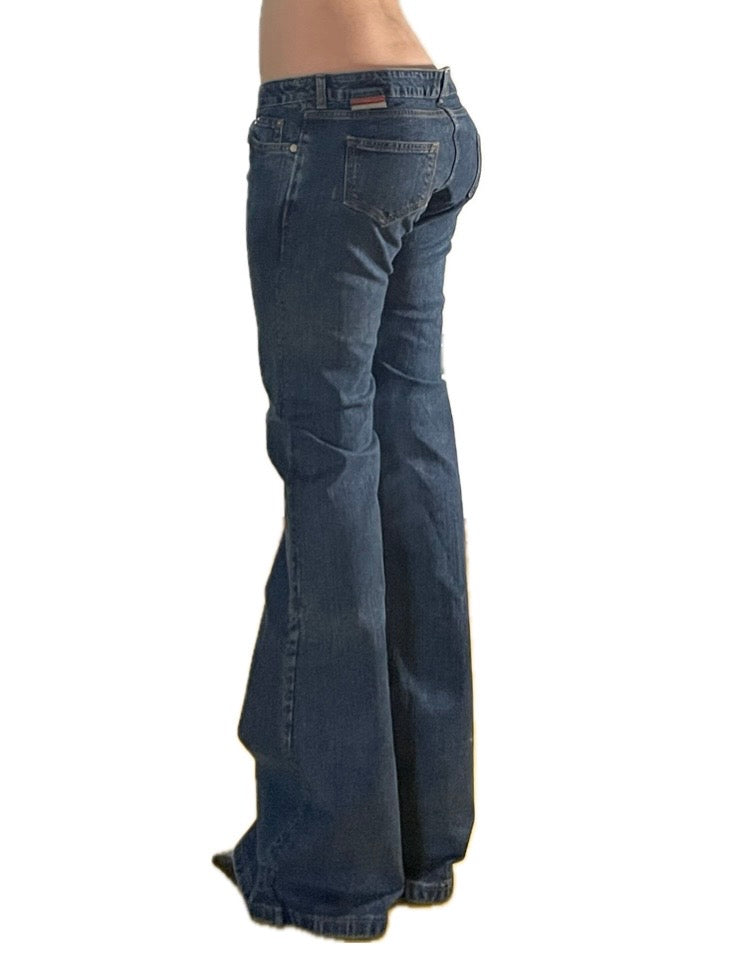 super low rise flared y2k jeans