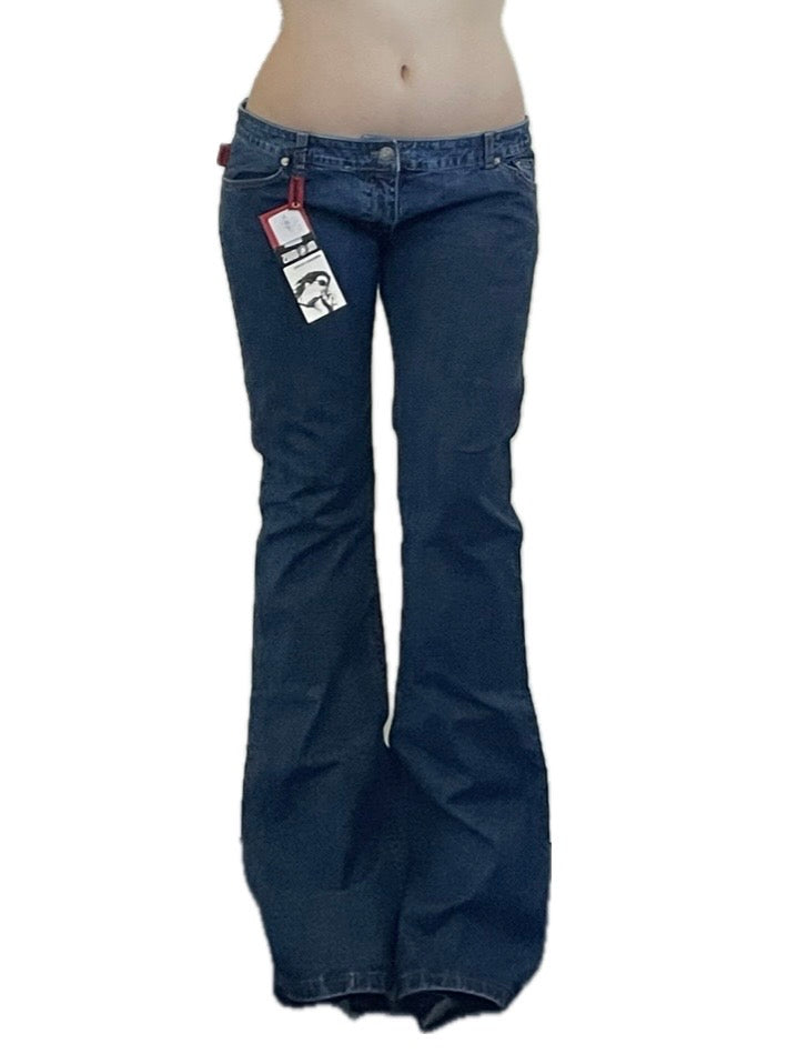 super low rise flared y2k jeans