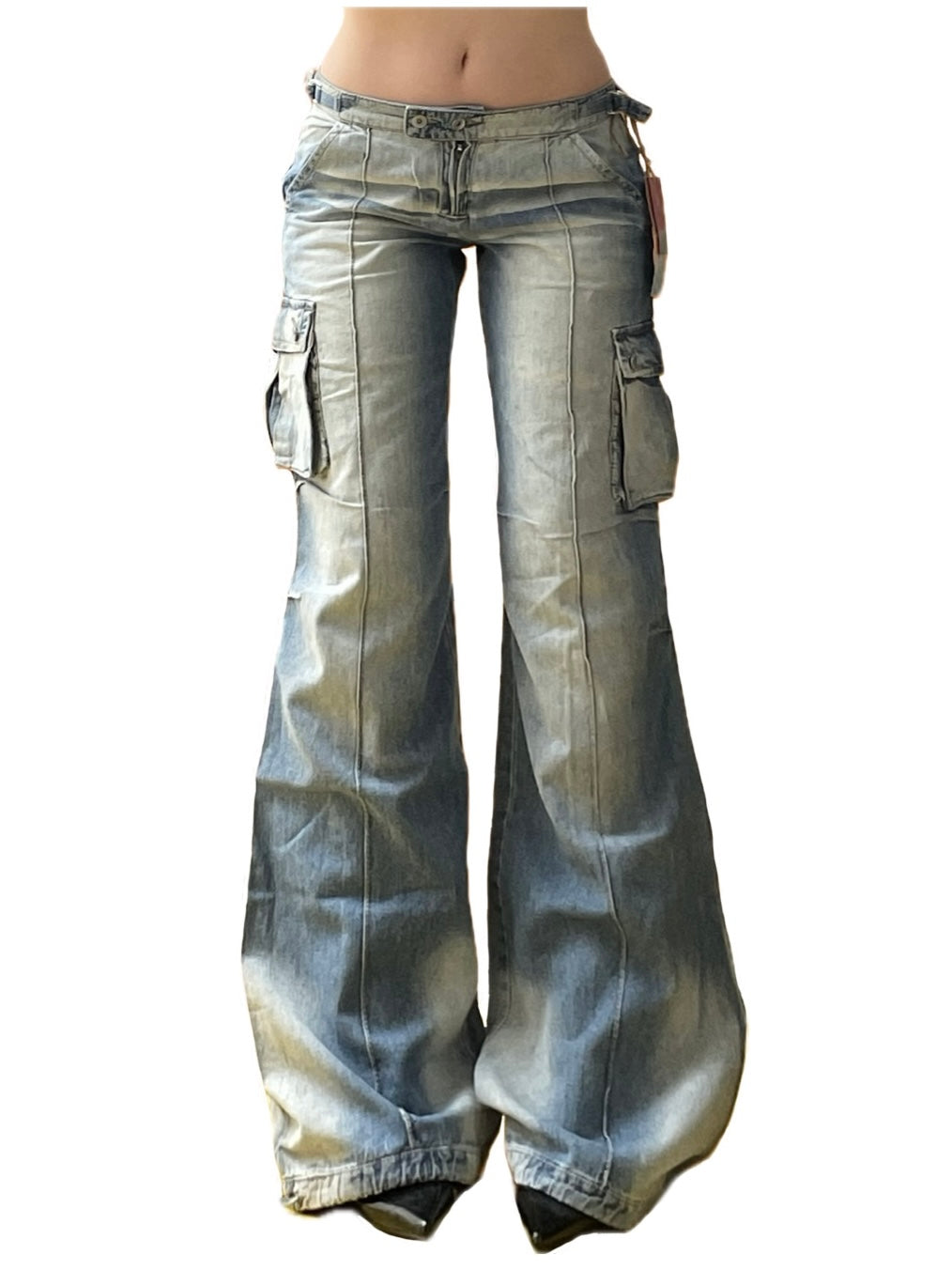 Vintage low rise baggy flared y2k jeans - 2000s