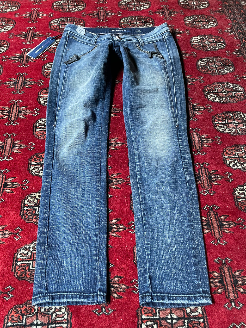 Miss Sixty super low rise skinny moto jeans y2k