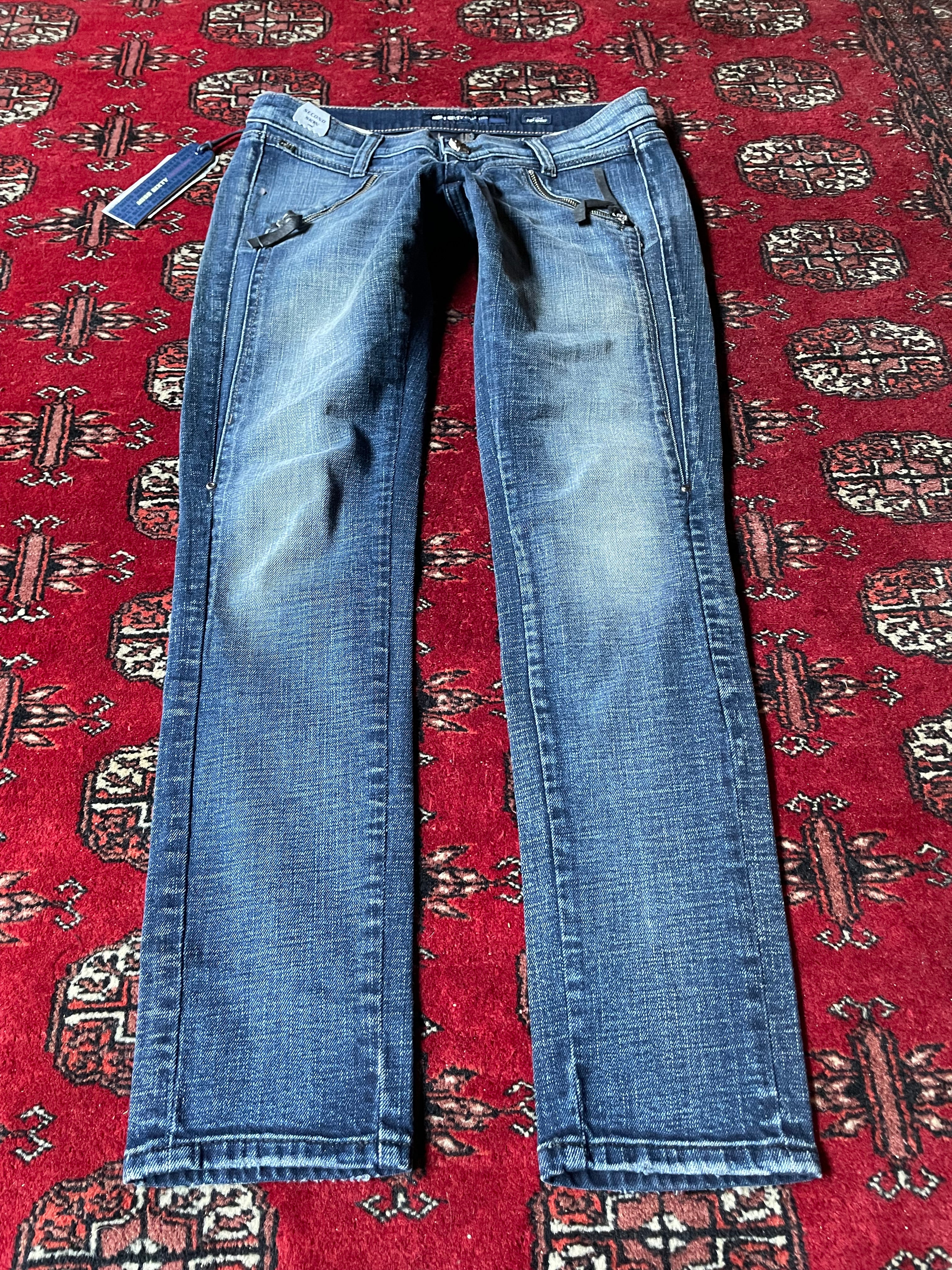 Miss Sixty super low rise skinny moto jeans y2k