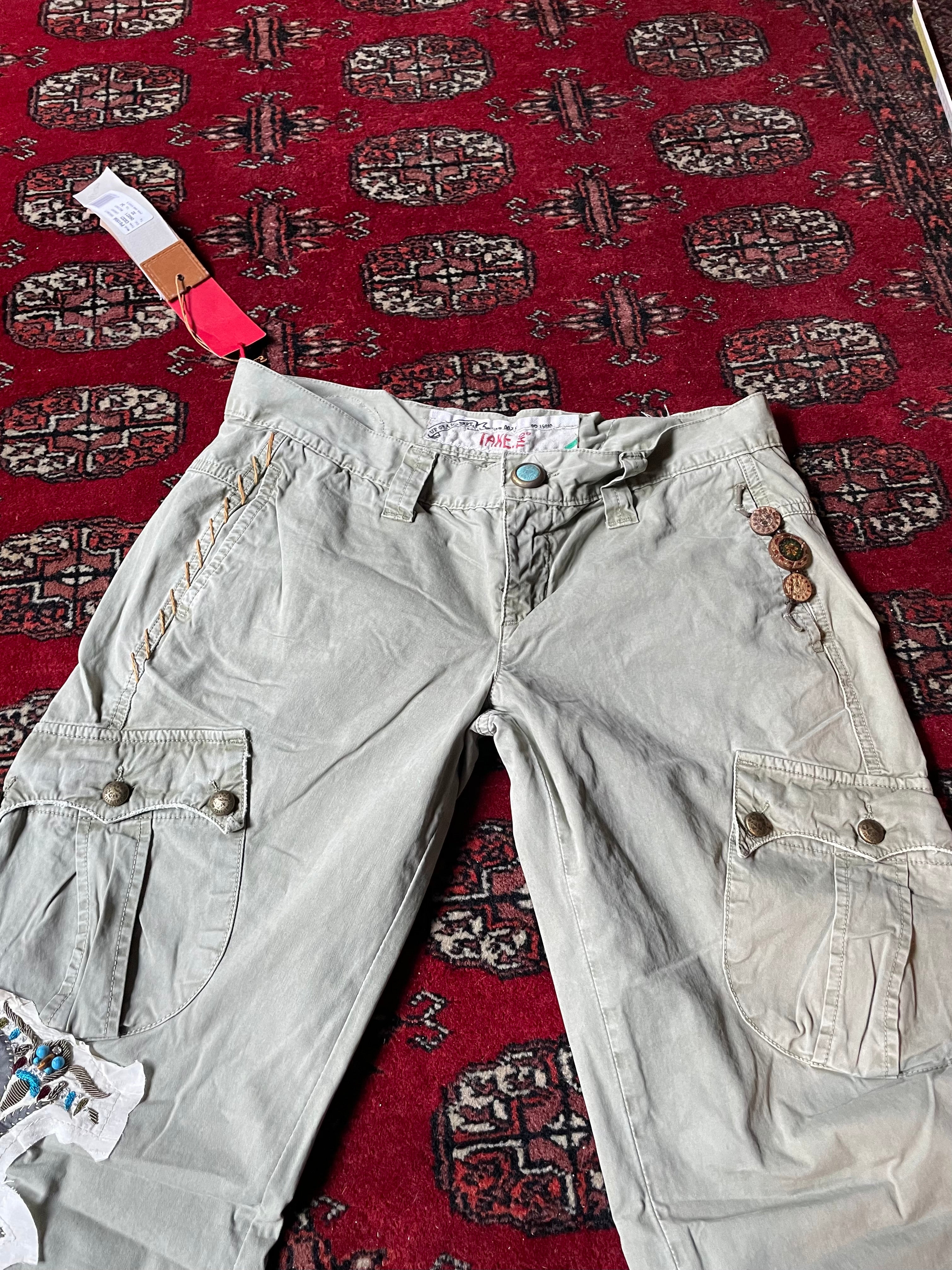 Jeans Take Two low rise y2k embroidery borchie cargo pocket