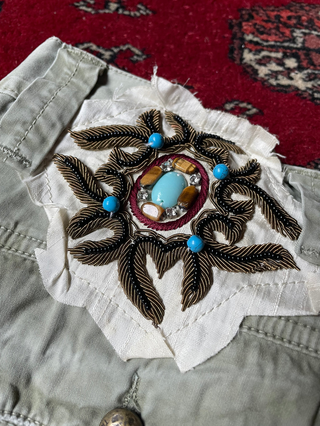 Jeans Take Two low rise y2k embroidery borchie cargo pocket
