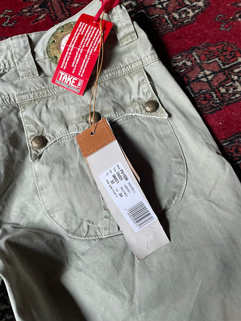 Jeans Take Two low rise y2k embroidery borchie cargo pocket