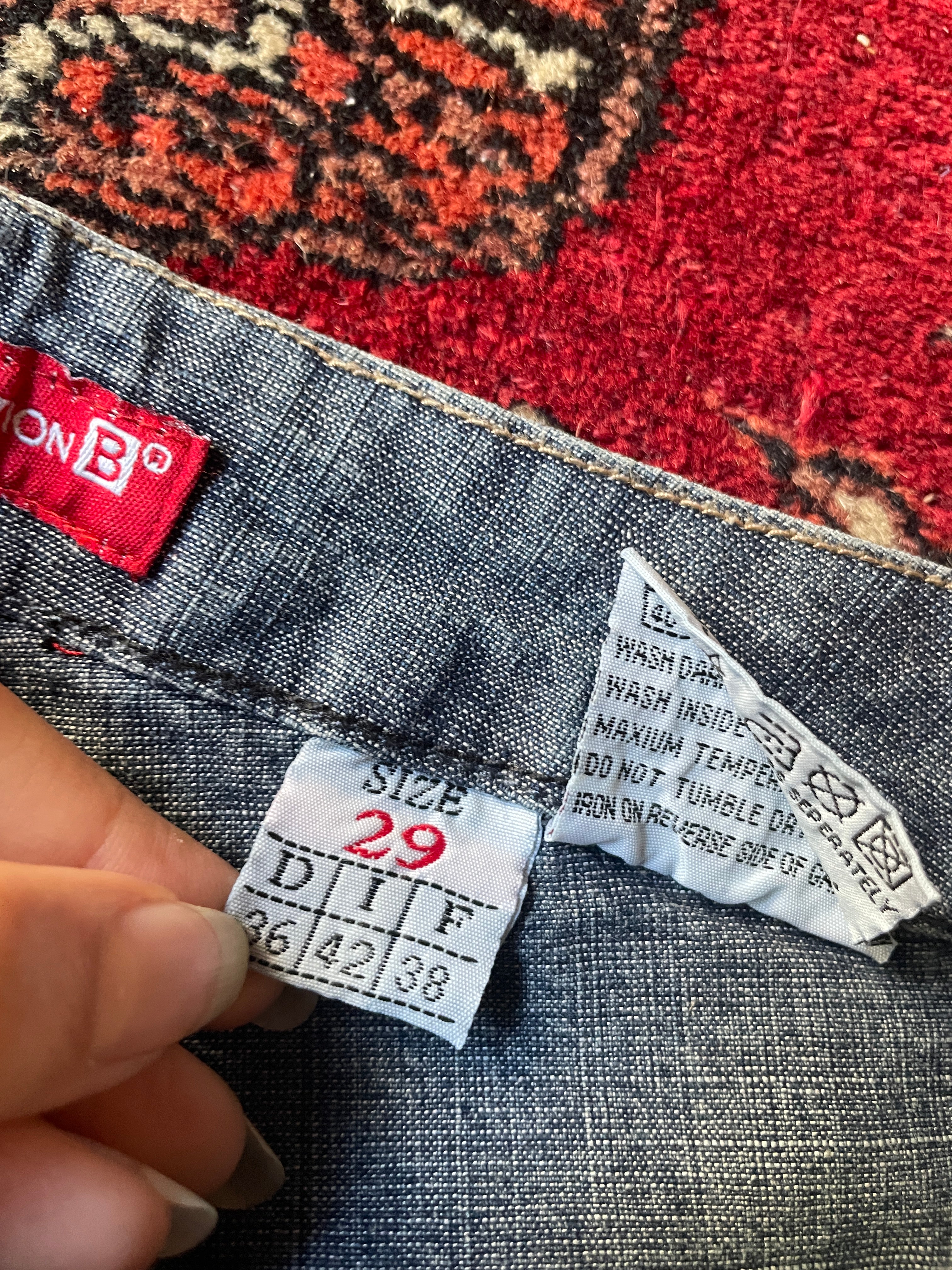super low rise flared Blu collection jeans