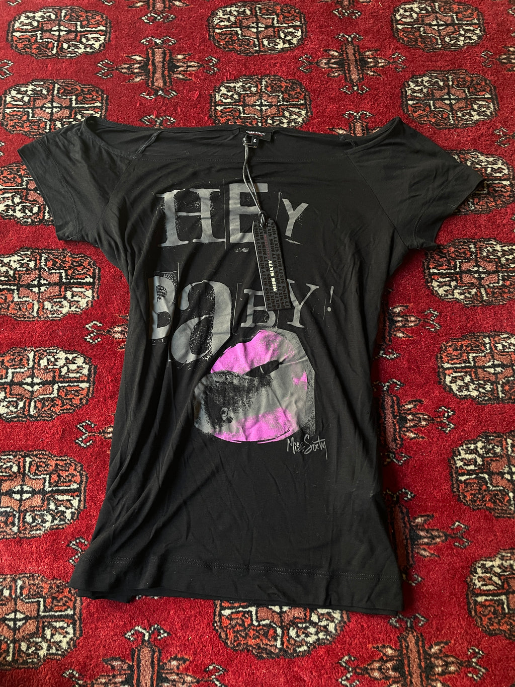 Miss Sixty Hey Baby kiss top y2k 2000s