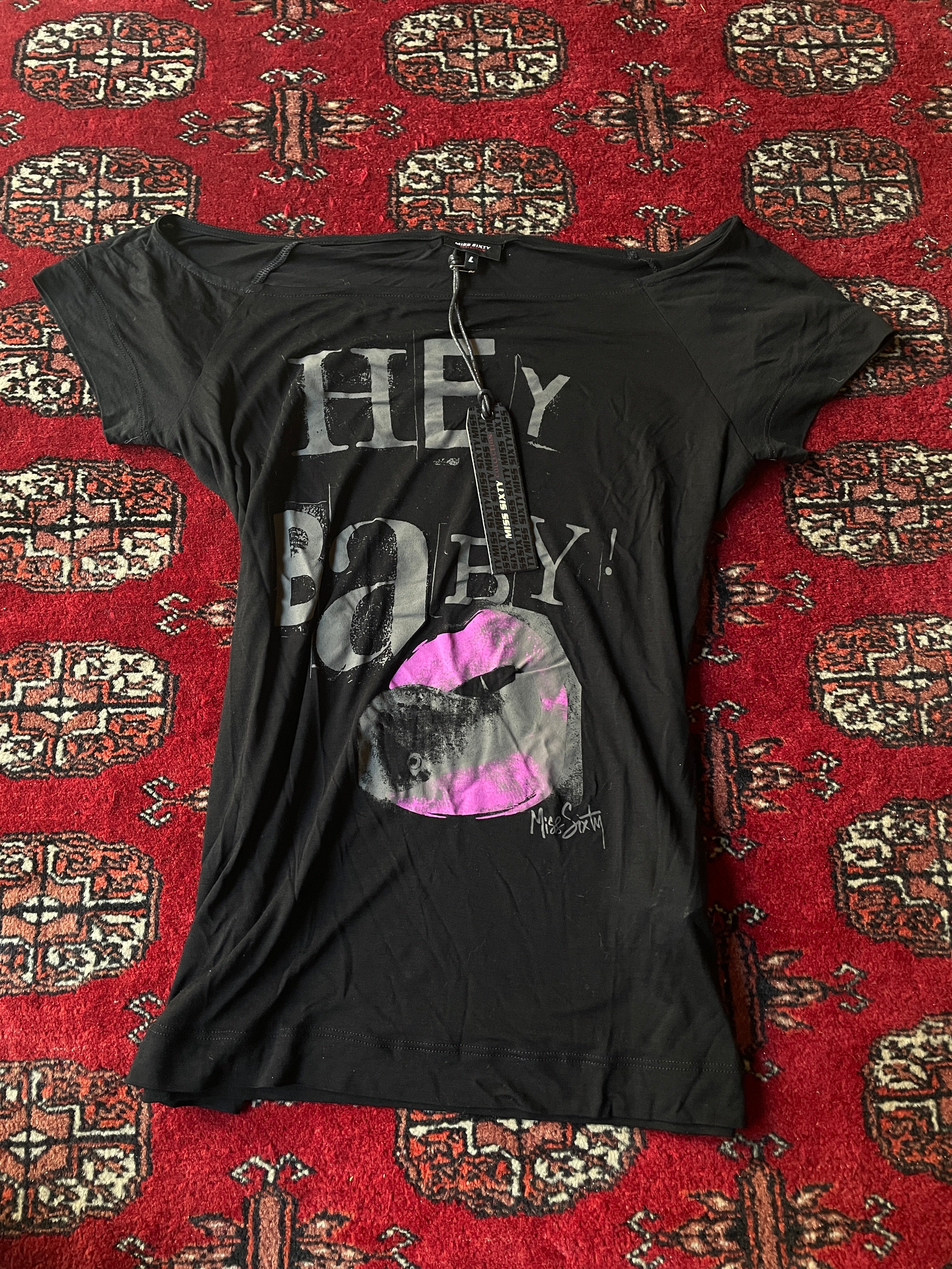 Miss Sixty Hey Baby kiss top y2k 2000s