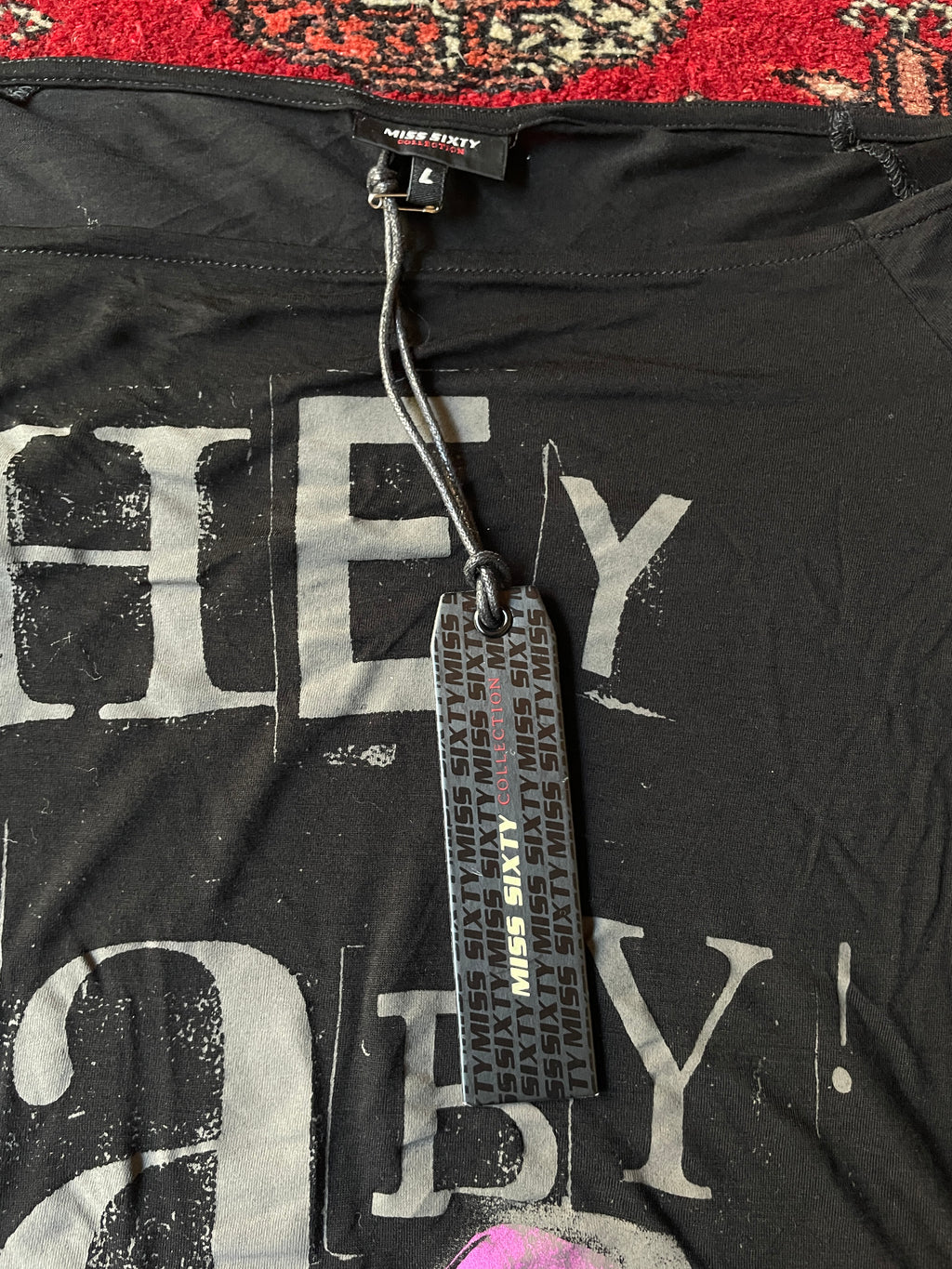 Miss Sixty Hey Baby kiss top y2k 2000s