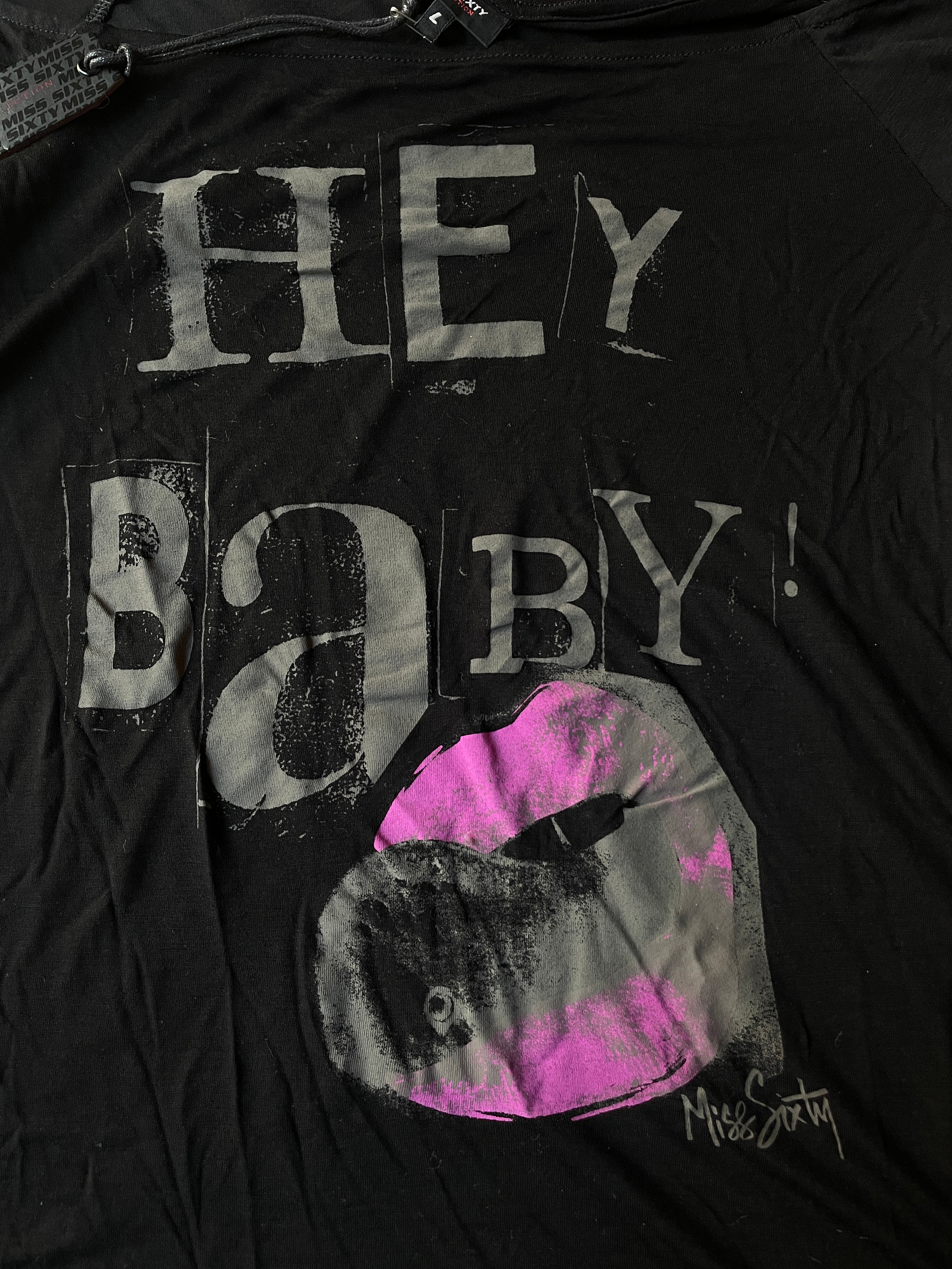 Miss Sixty Hey Baby kiss top y2k 2000s