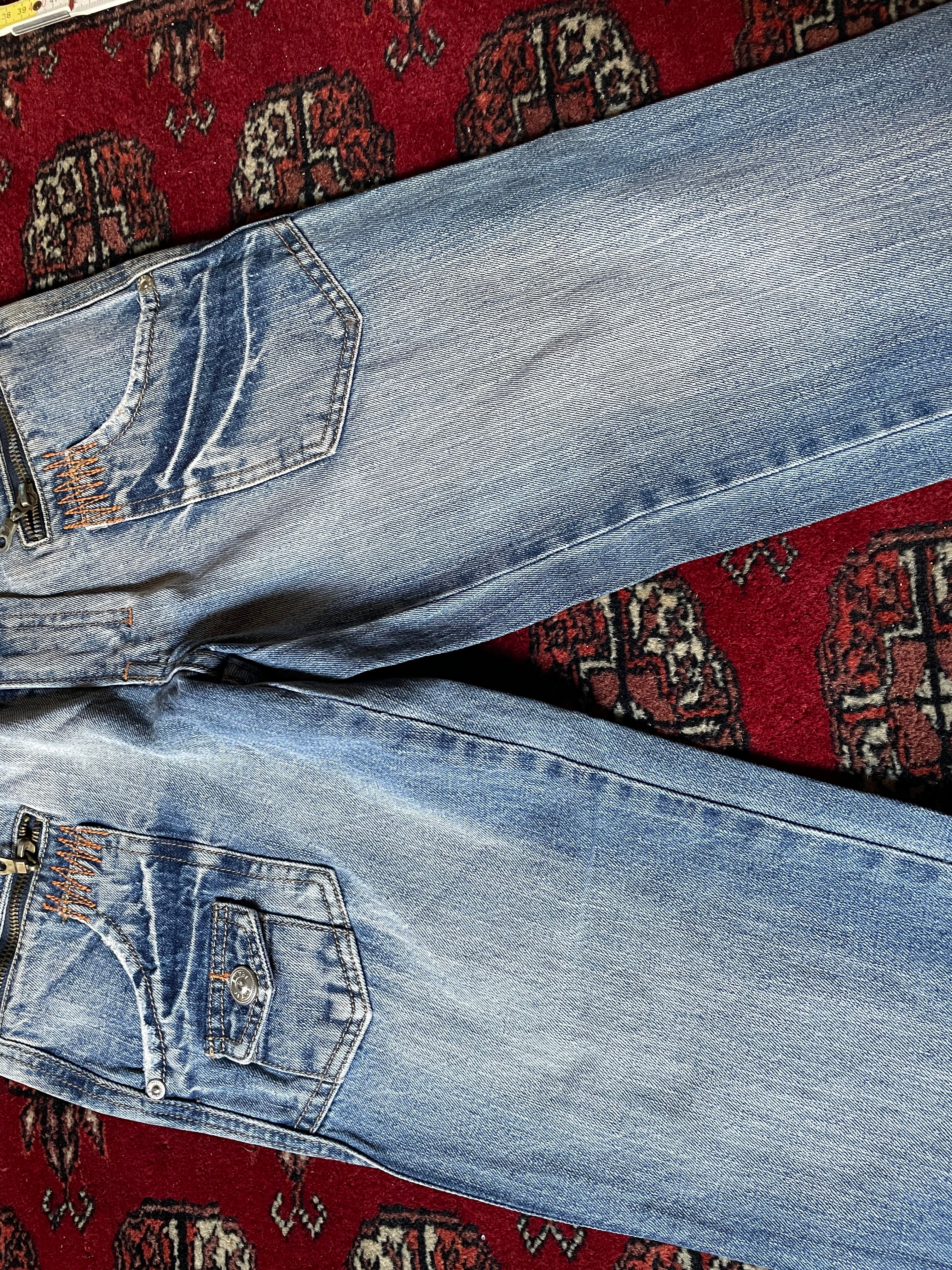 Vintage belted capri y2k zip pocket jeans