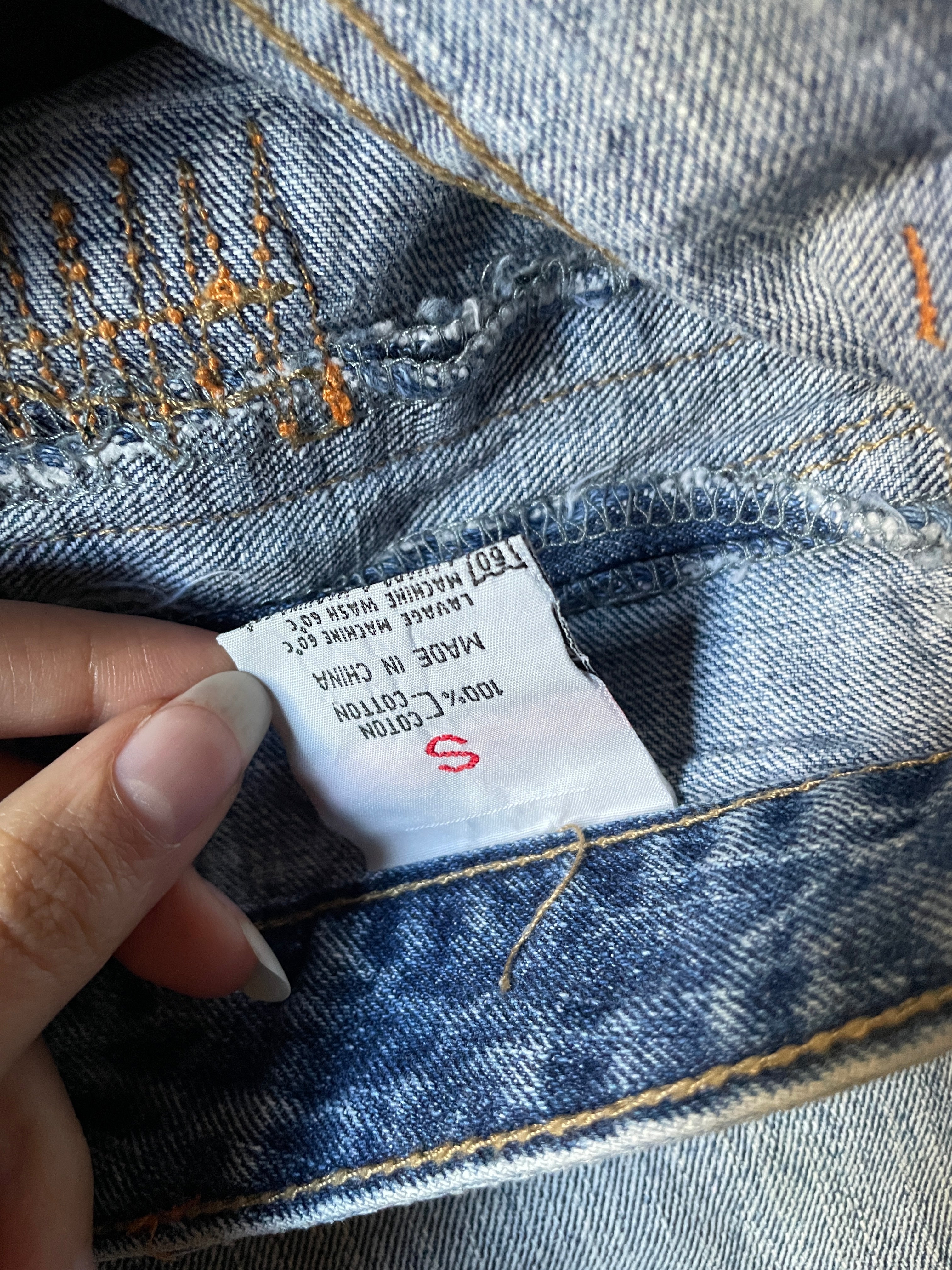 Vintage belted capri y2k zip pocket jeans