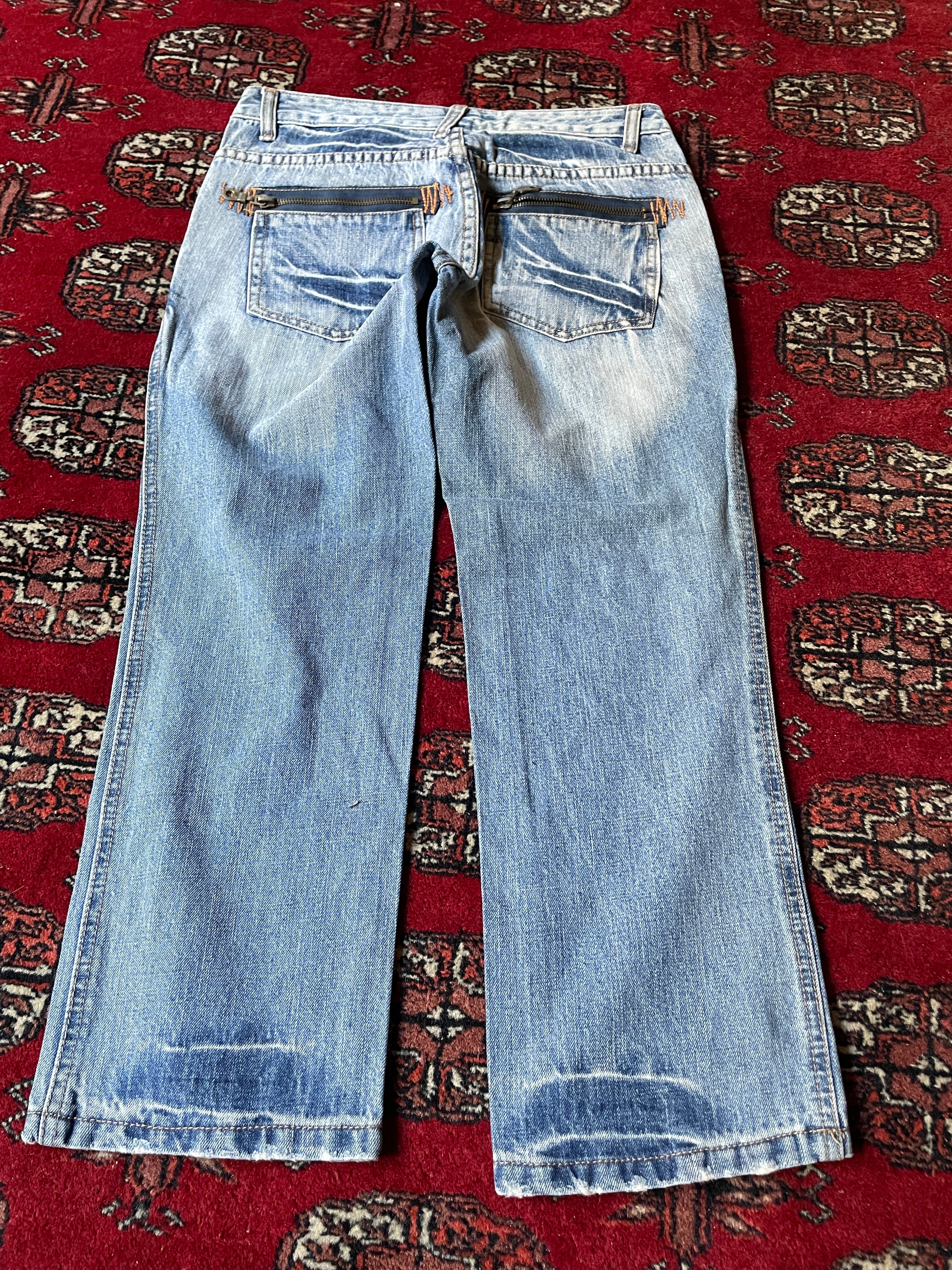 Vintage belted capri y2k zip pocket jeans