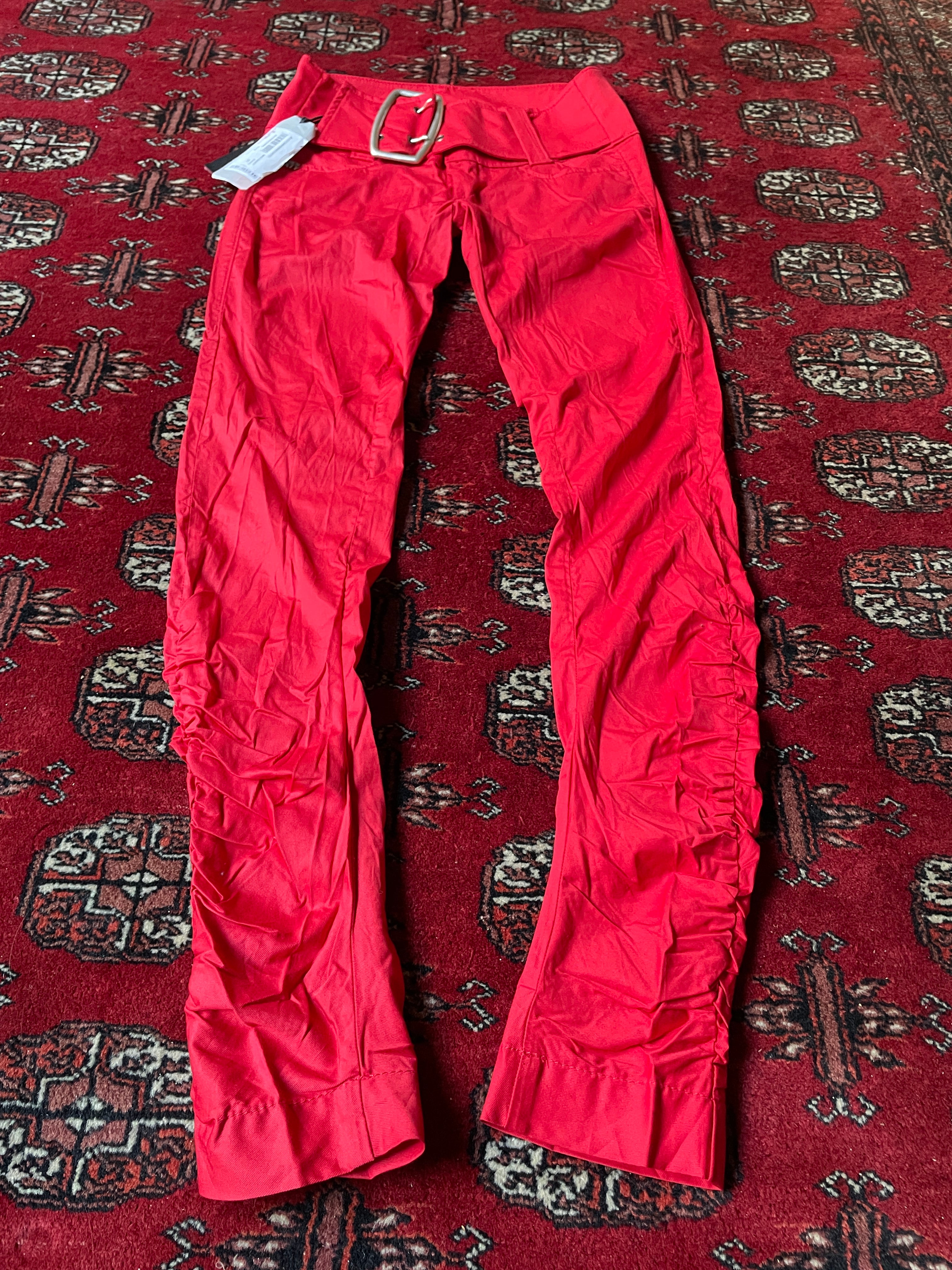 Miss Sixty rare belted y2k red pants
