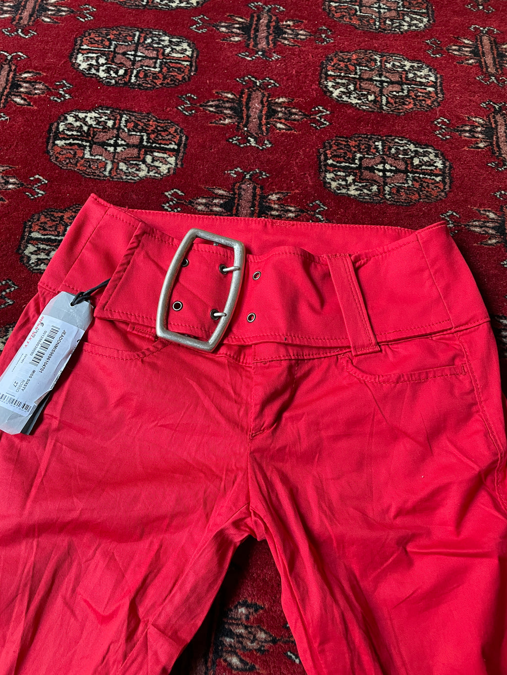 Miss Sixty rare belted y2k red pants