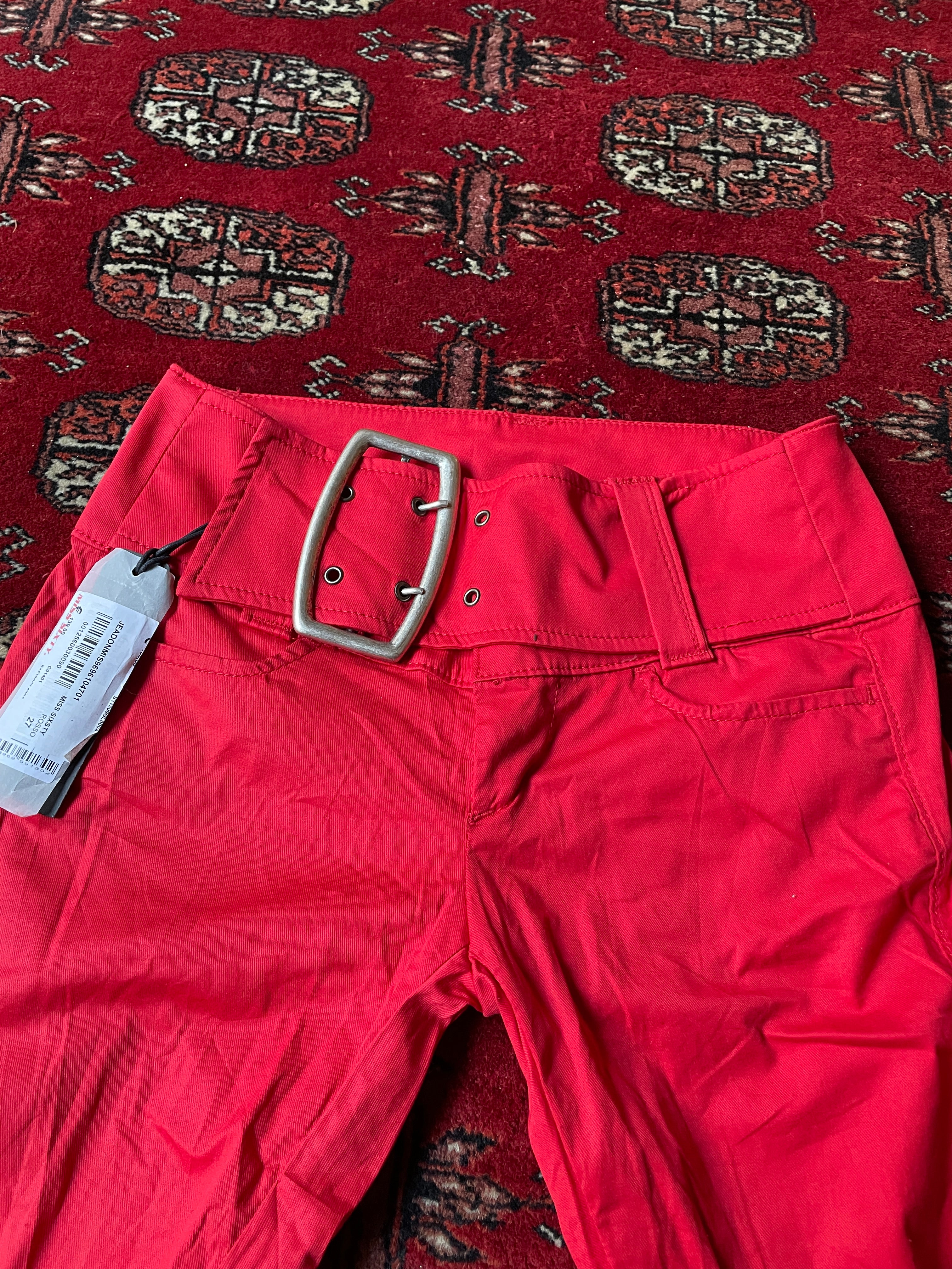 Miss Sixty rare belted y2k red pants