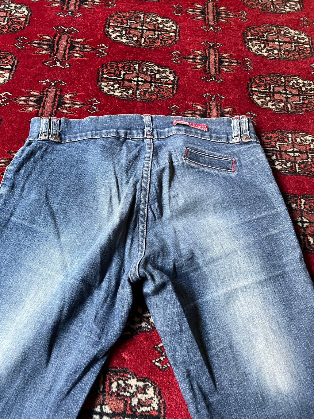 Vintage low rise belted flared jeans y2k