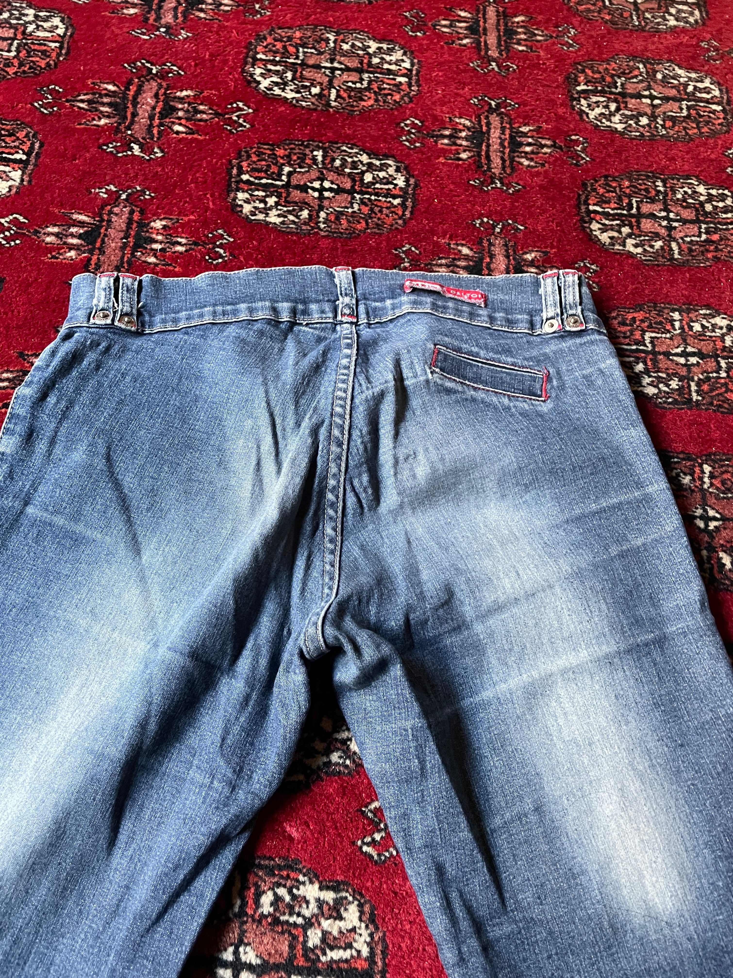 Vintage low rise belted flared jeans y2k