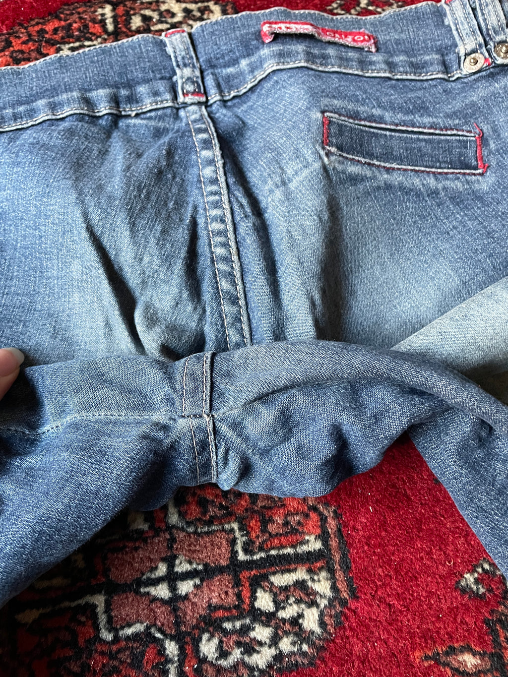 Vintage low rise belted flared jeans y2k