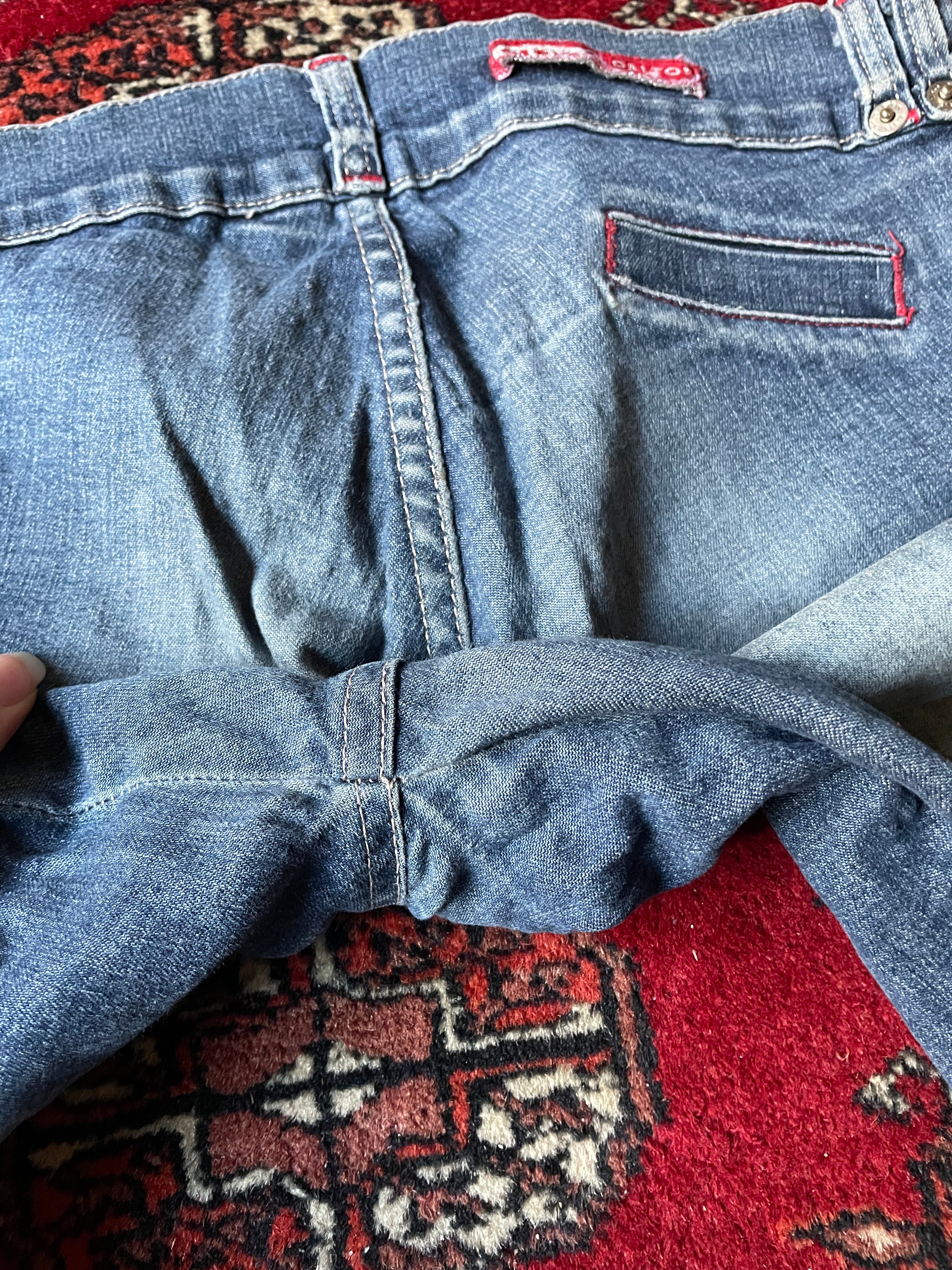 Vintage low rise belted flared jeans y2k