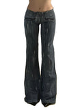 low rise flared zipped y2k jeans