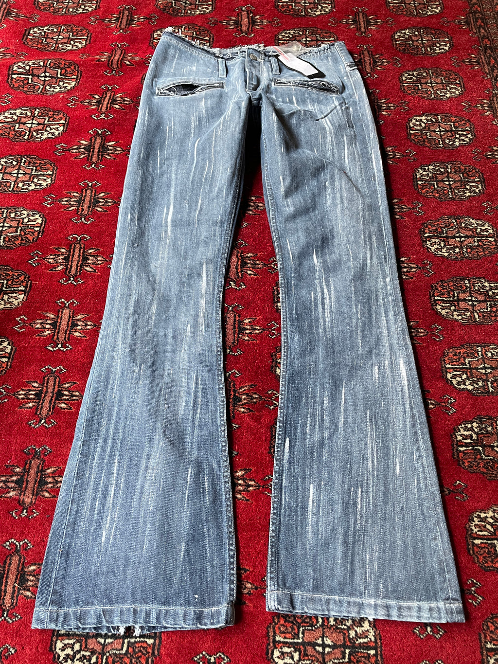 low rise flared zipped y2k jeans