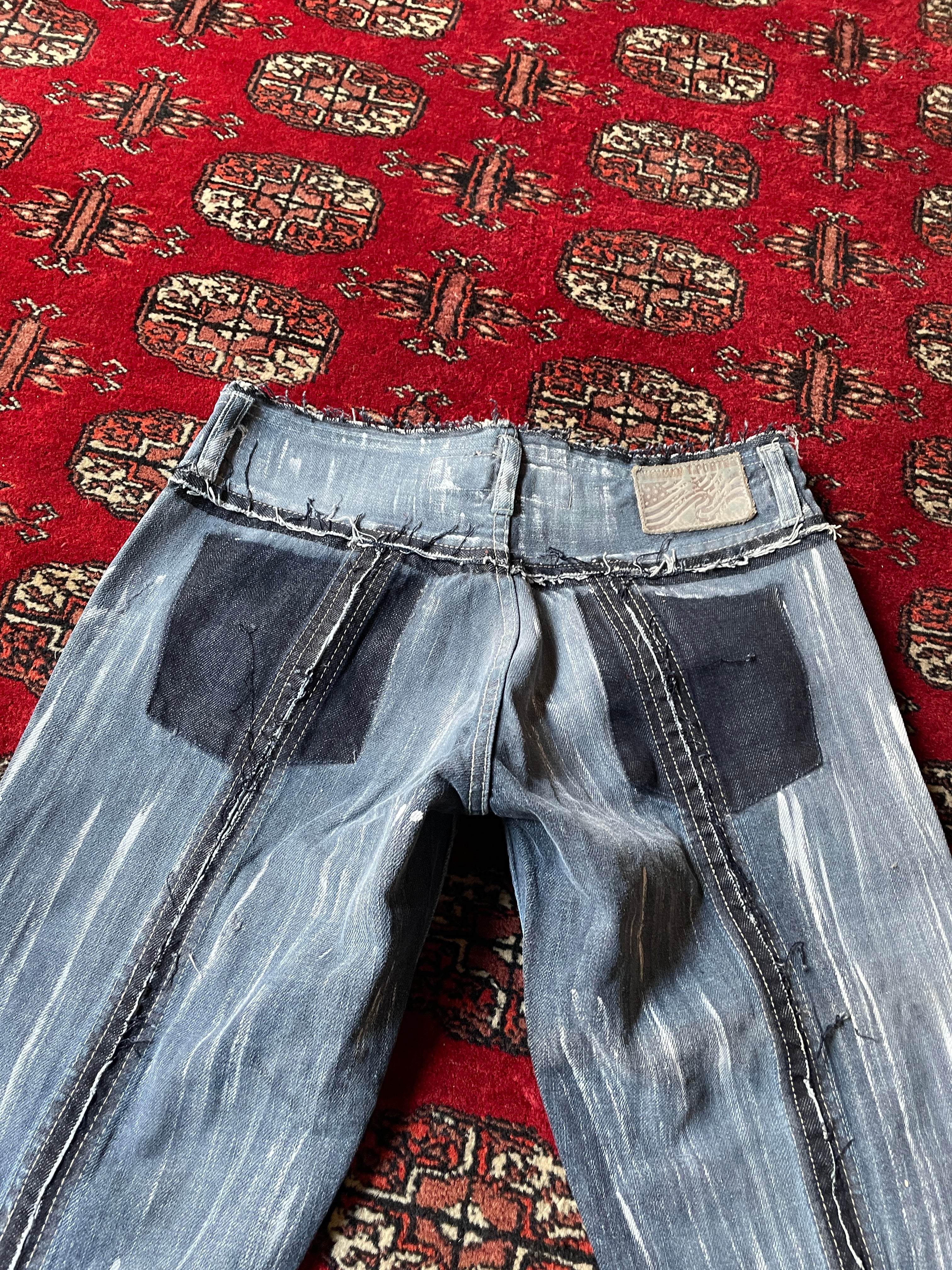 low rise flared zipped y2k jeans