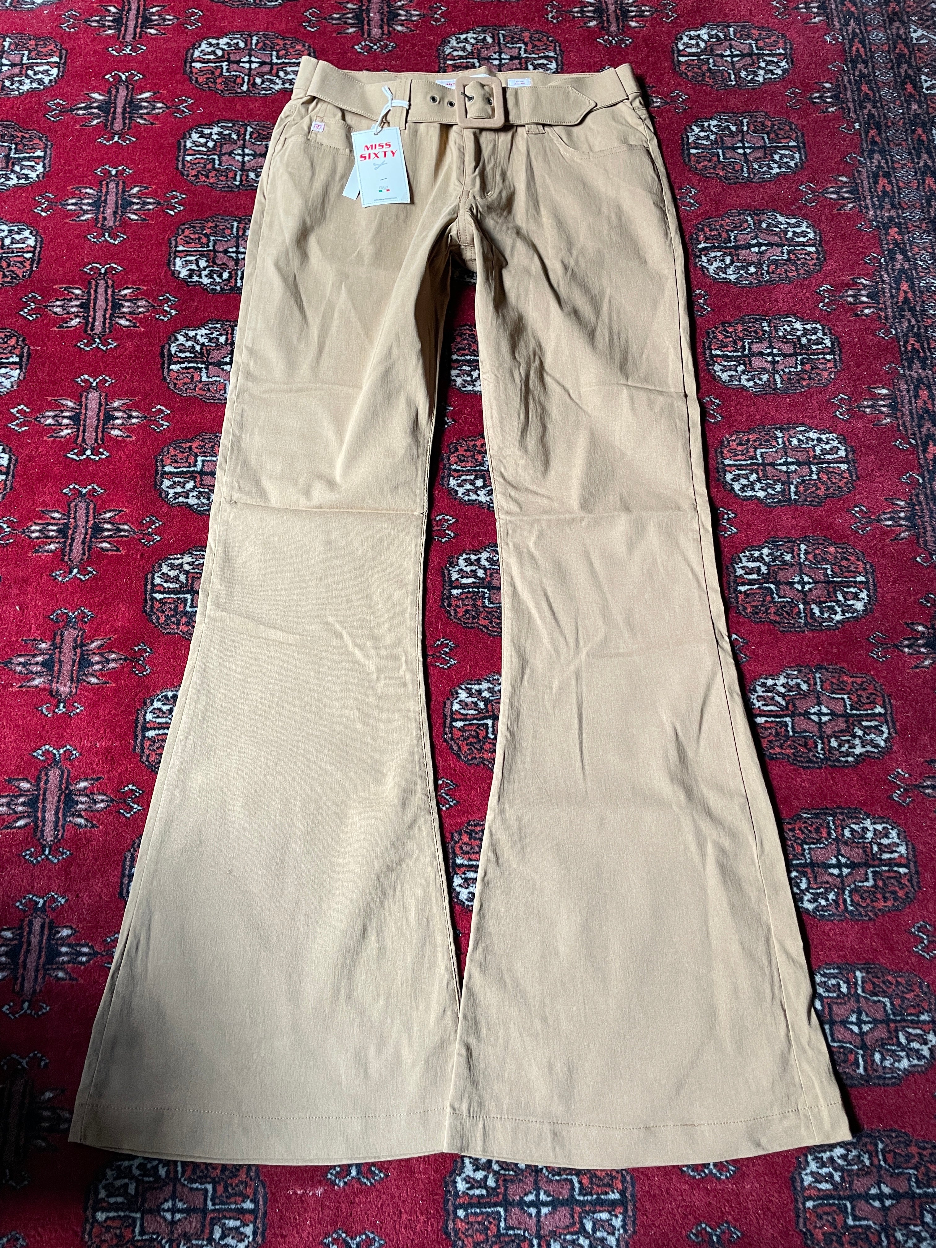 Miss Sixty belted flared low rise y2k pants