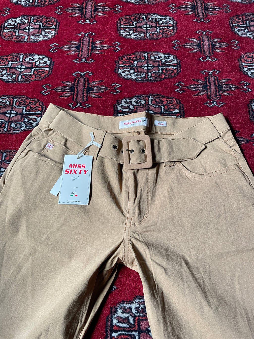 Miss Sixty belted flared low rise y2k pants