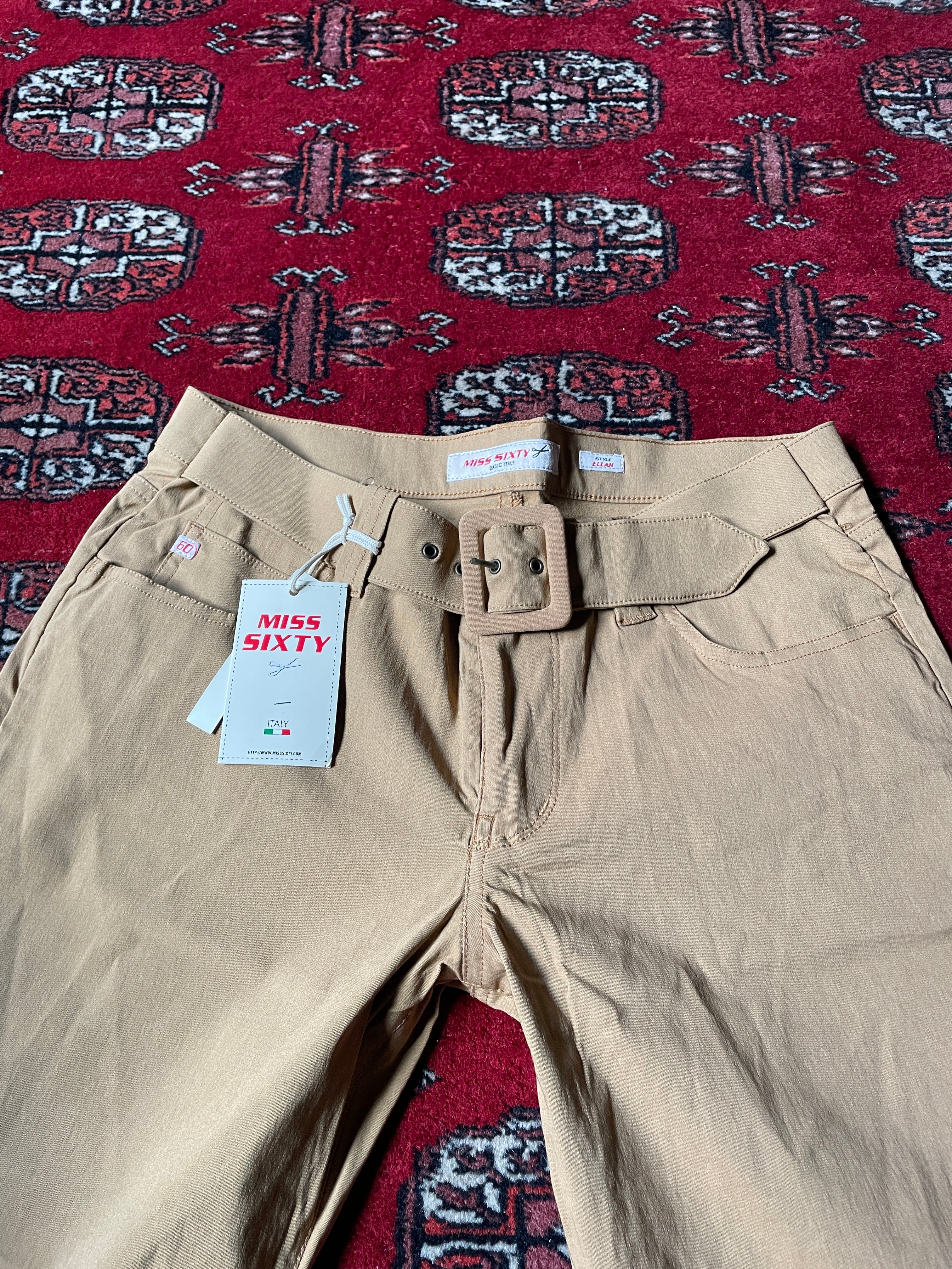 Miss Sixty belted flared low rise y2k pants
